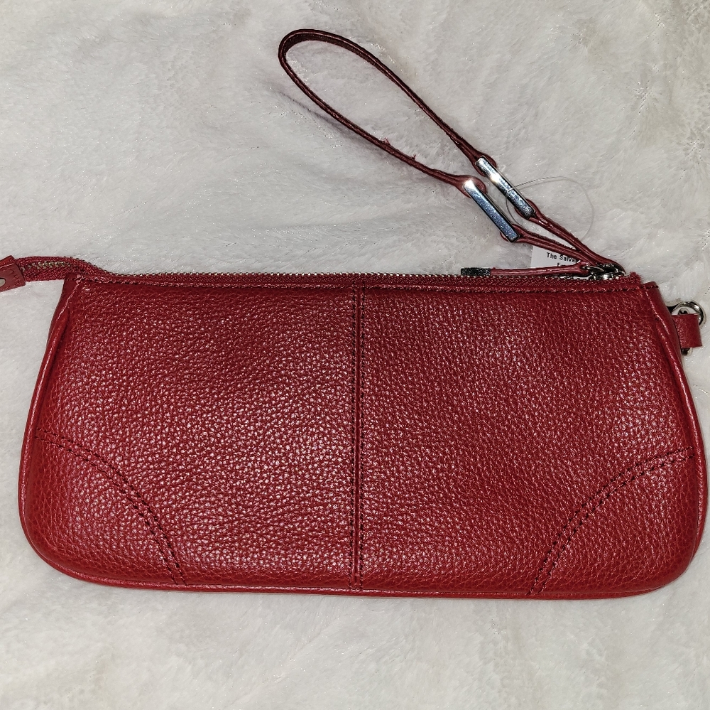 Talbots Wristlet Clutch Purse Bag Pebbled Leather